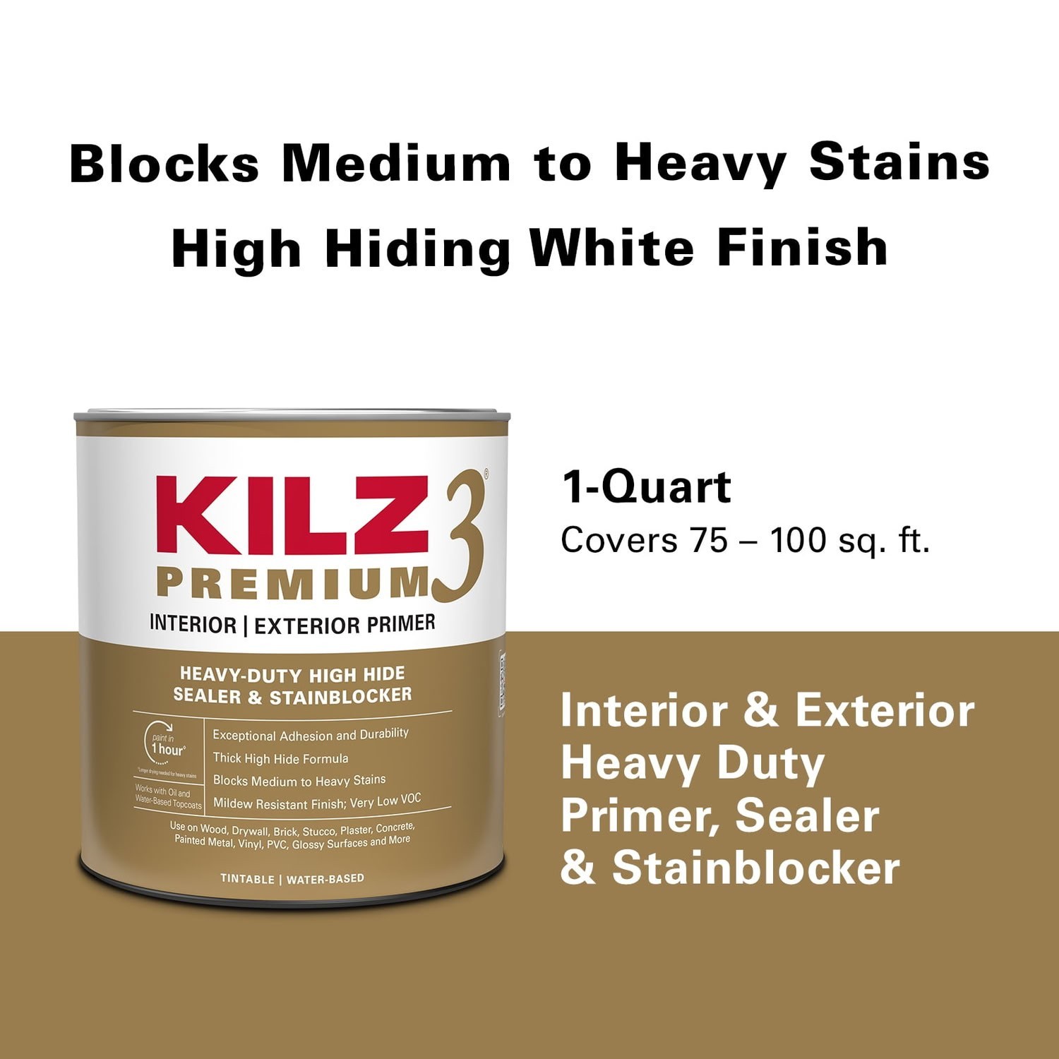 3-Pack KILZ 3 Premium Water-based Wall & Ceiling Primer 1 Quart White New