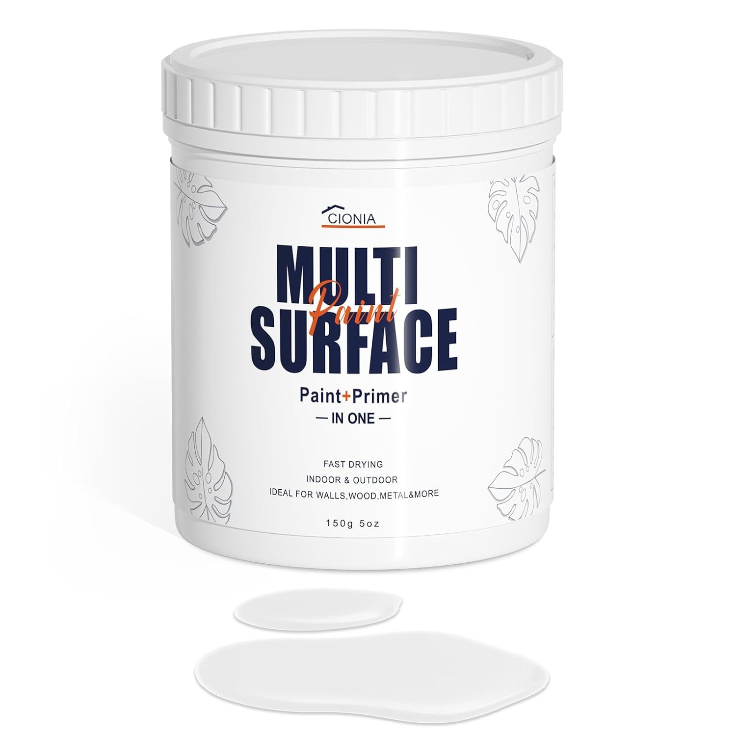 Multi Surface White Paint 5 Fl Oz All in One Furniture Cabinet Paint White