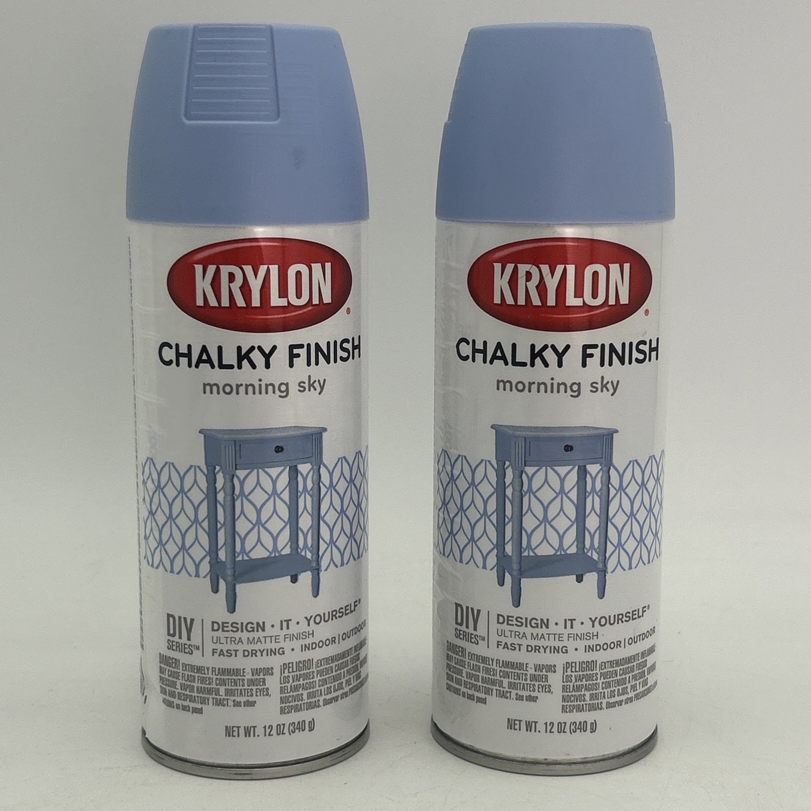 (2) Krylon Chalky Finish Spray Paint, Morning Sky, 12 Ounce / Brand New