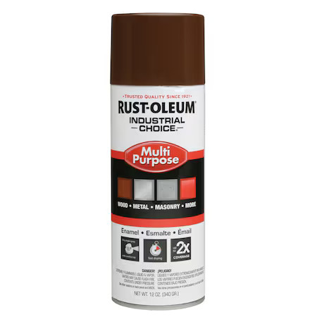 Rust-Oleum 1674830 Spray Paint, Leather Brown, Gloss, Solvent, 12 Oz