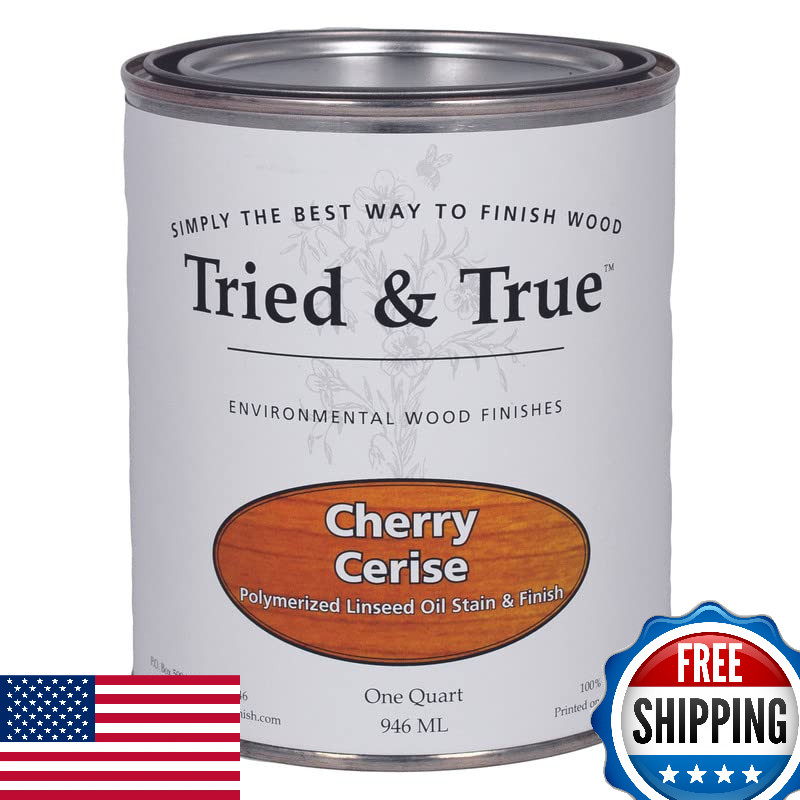 Tried & True Cherry Stain & Finish, Quart – Linseed Oil Wood Stain, Perfect for