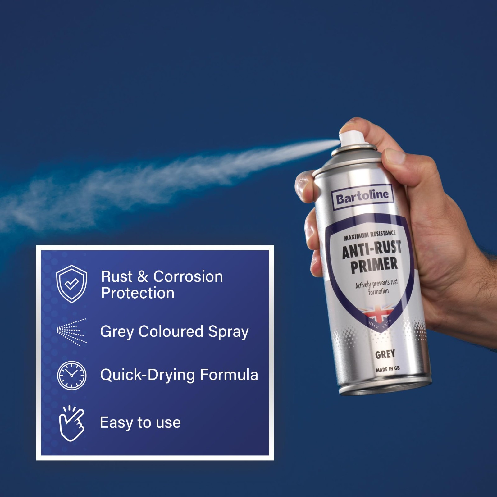 Anti-Rust Primer Spray Paint, Gray, 13.5 oz – Corrosion-Resistant Metal Coating