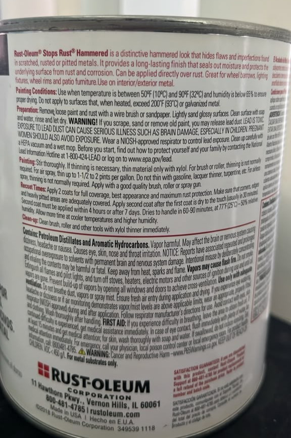 Rust Oleum Stops Rust Hammered Paint 32 Oz Weather Resistant Coating Dark Bronze