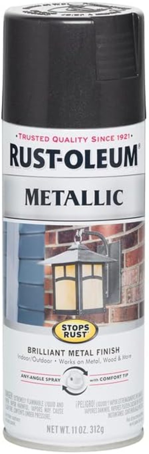 6PK Stops Rust Metallic Spray Paint, 11 oz, Black Night, 6 Pack