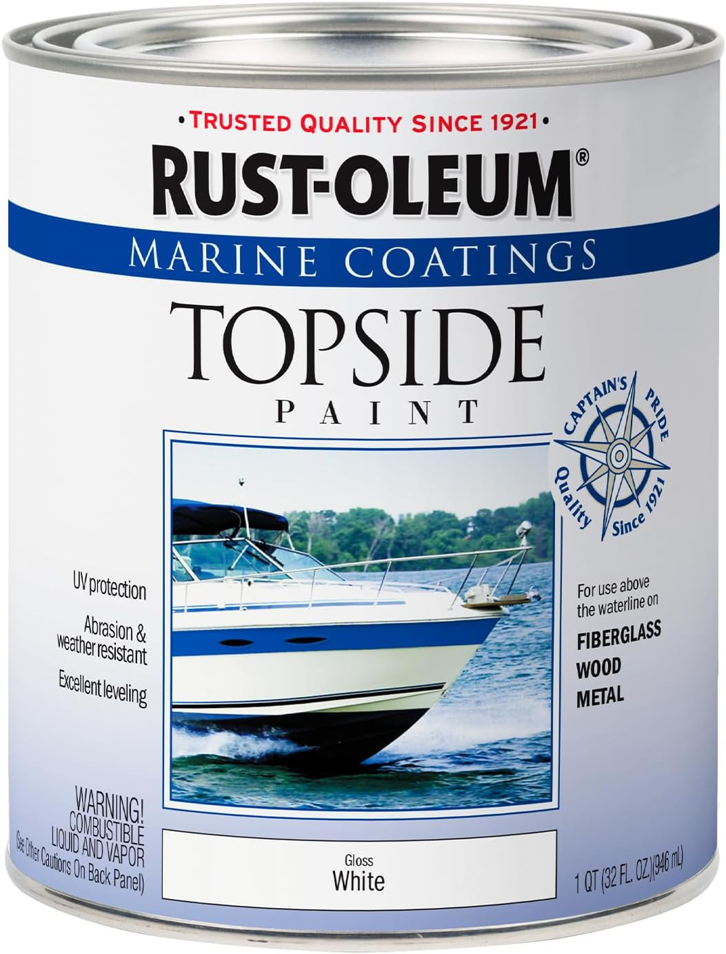 396959​ Marine Coatings Topside Paint, Quart, White