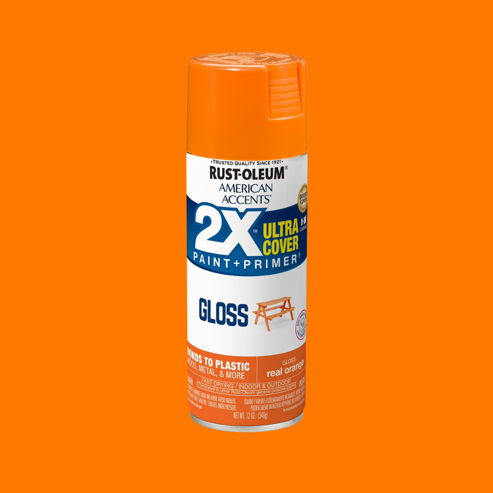 6-Pack Rust-Oleum Gloss Spray Paint, Real Orange, 2X Ultra Cover, 12 oz, 327873
