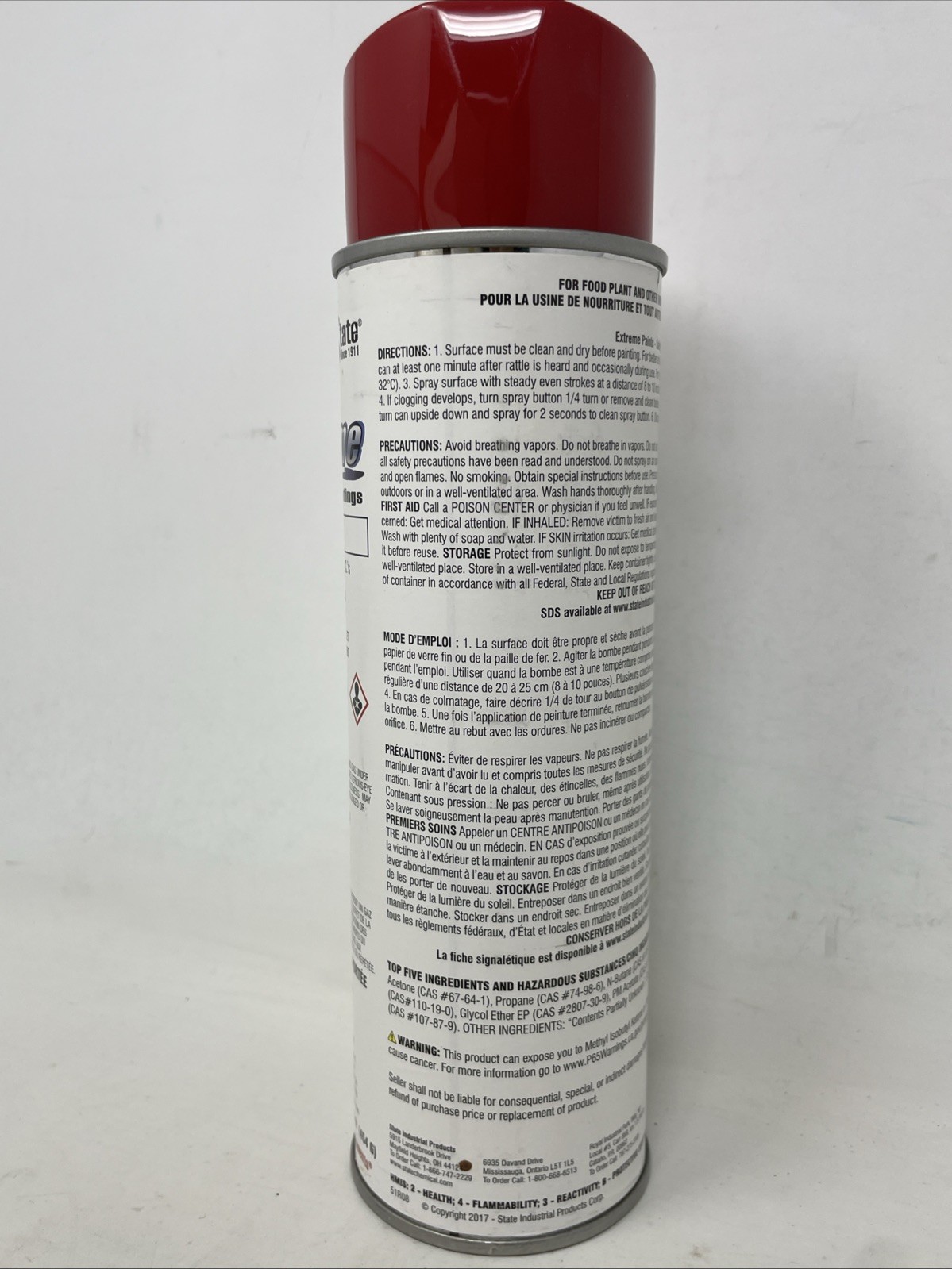 Lot Of 11 State Industrial Extreme High-Solids Paints Safety Red 16oz 105702 VD