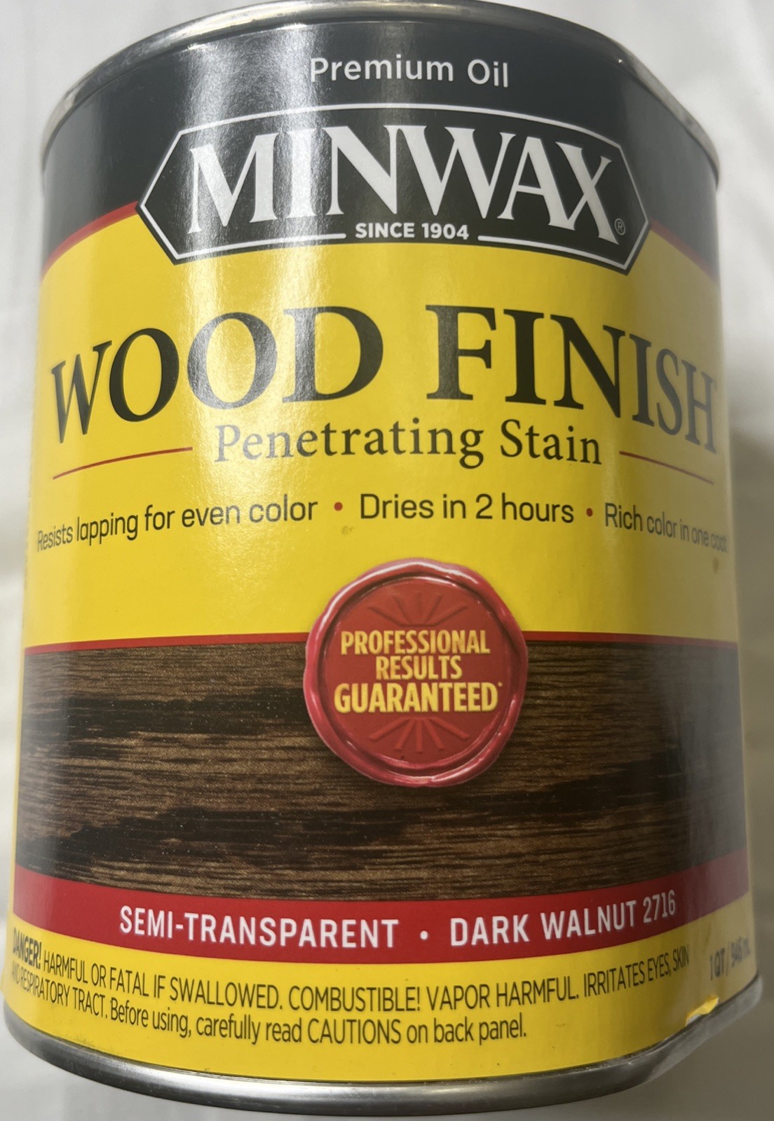 Minwax 70012 1 Quart Dark Walnut Wood Finish Interior Wood Stain