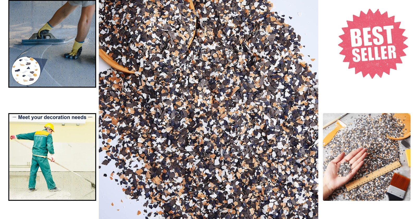 Acrylic Decorative Epoxy Flakes – 1.5lb Color Blend for Indoor/Outdoor Makeover