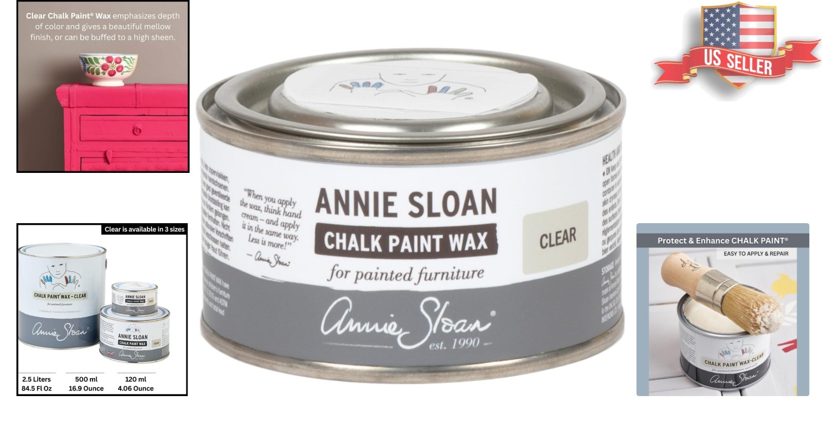 Clear 4.06 Ounce Chalk Paint Wax – Professional Quality Finish for Home Decor