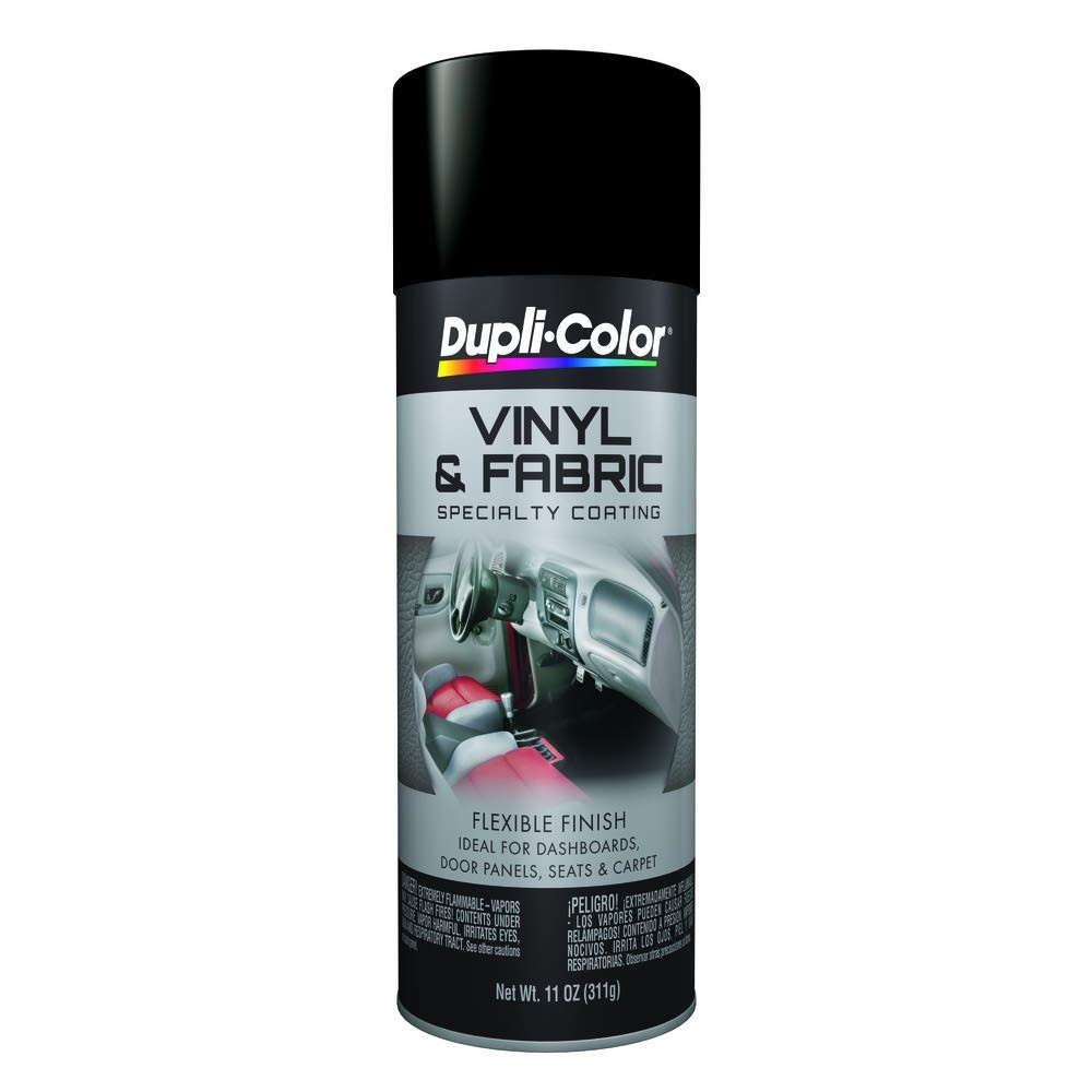 DupliColor HVP1066 PK Flat Black Vinyl and Fabric Coating 11 oz. Aerosol, Ca…