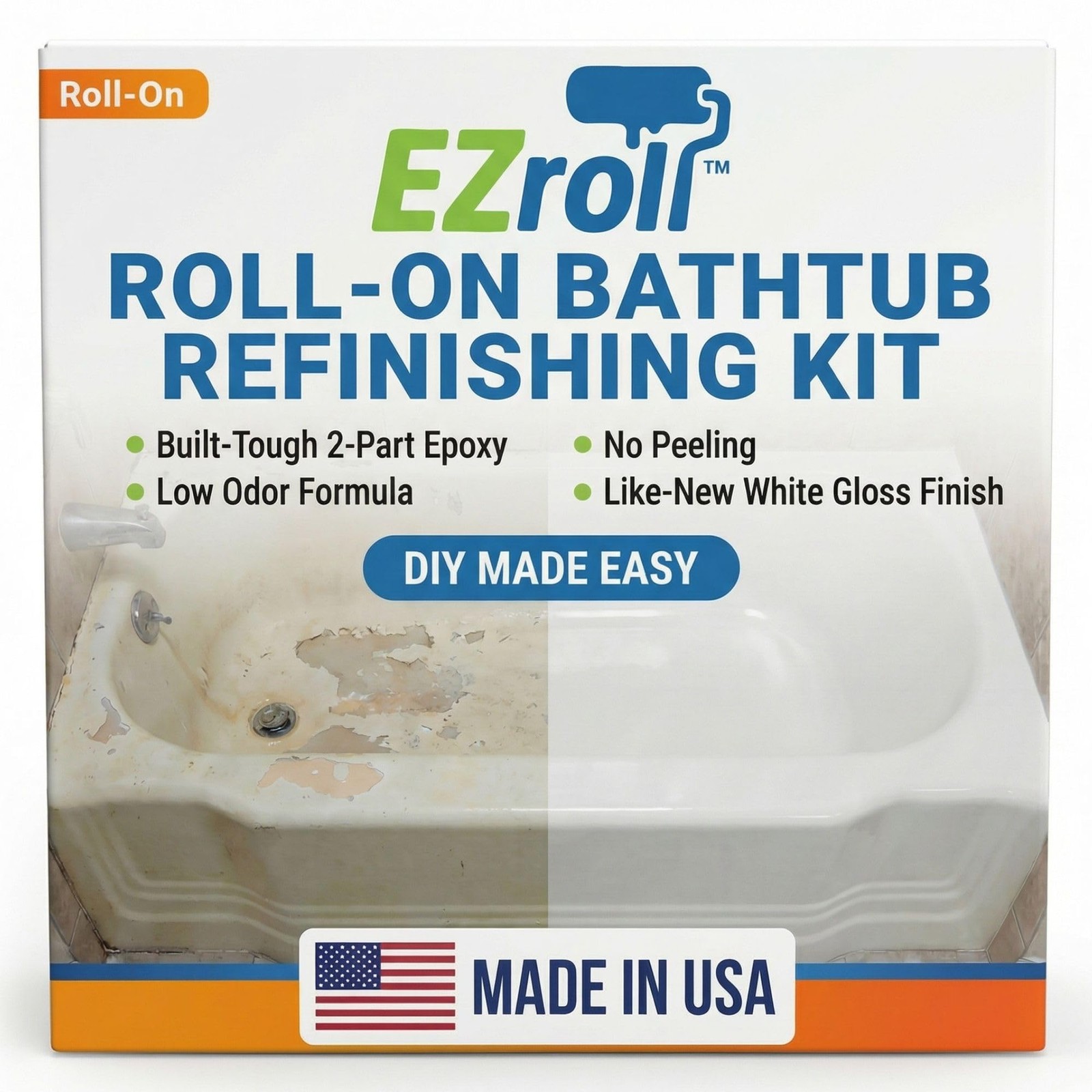 Bathtub Refinishing Kit, Tub and Tile Paint, White Low Odor Bath Paint, Long-…