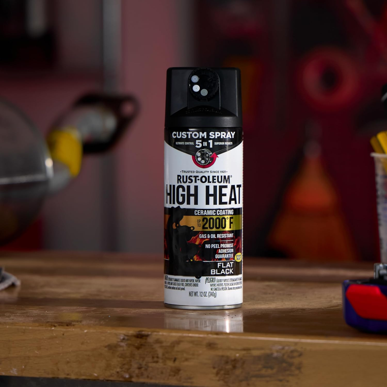 Rust-Oleum Automotive High Heat Spray Paint 12 oz Flat Black 5-in-1