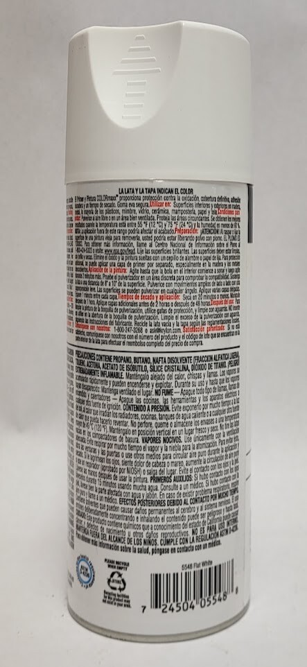 12 Oz Krylon 5548 Flat White Colormaxx Paint Primer Spray Paint Rust Prevention