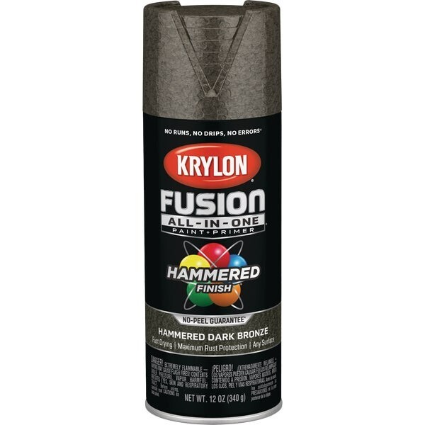 12-Krylon Fusion All-In-One Hammered Spray Paint & Primer, Dark Bronze K02787007
