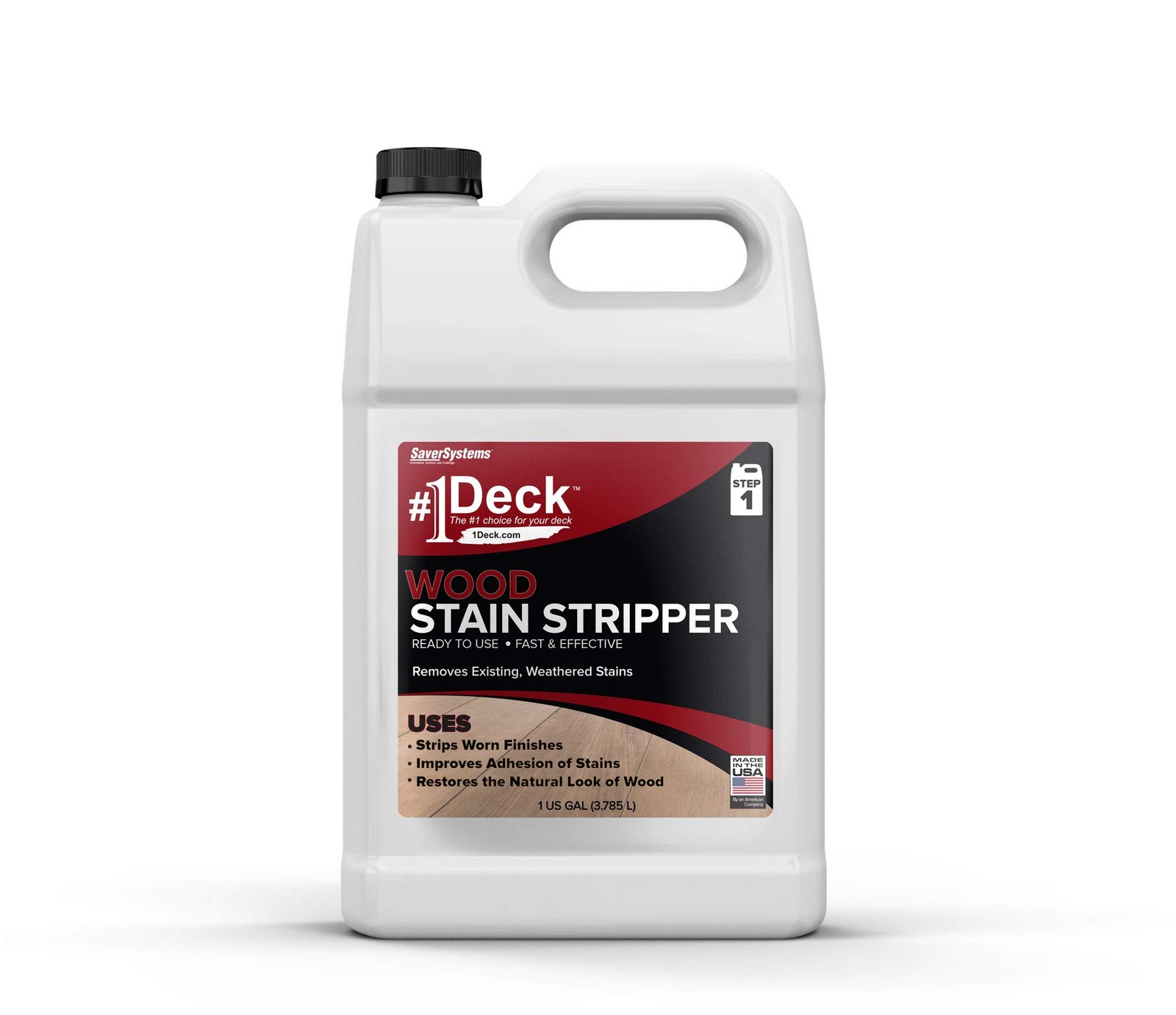 SaverSystems 1 Deck Wood Stain Stripper – 1 Gallon – Ready Use, Wood Stain