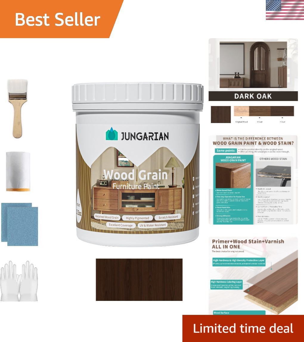 Durable Dark Oak Wood Grain Furniture Paint 10.5oz – Waterproof & Non-Toxic