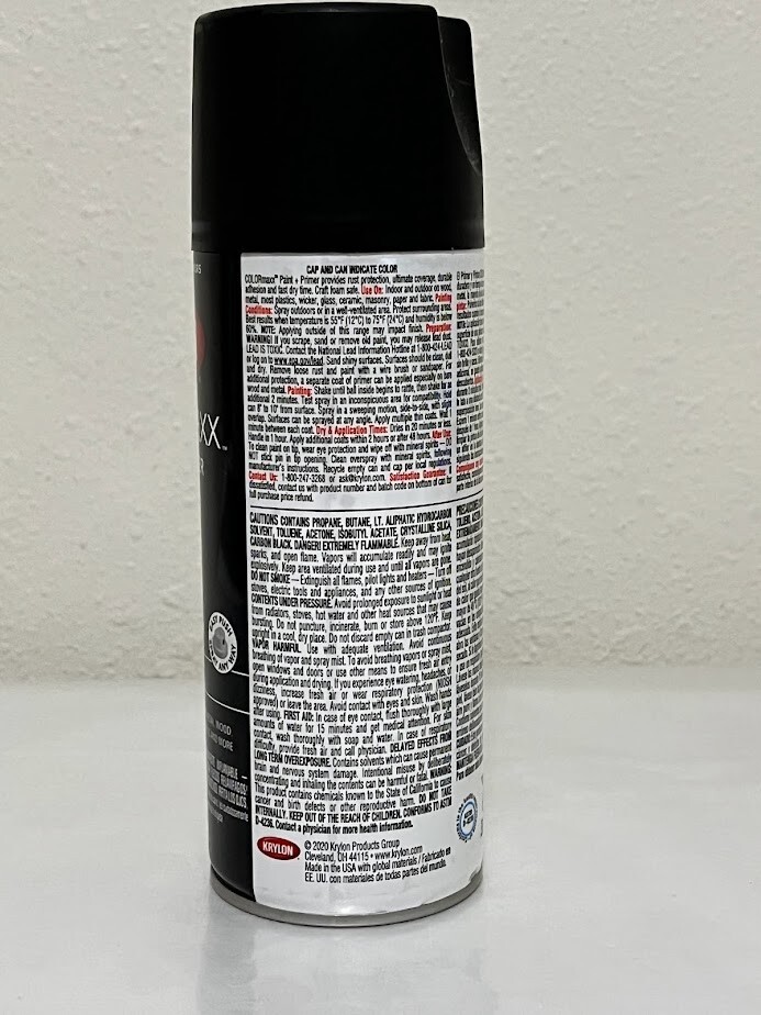 Krylon COLORmaxx ✨ Flat Black ✨ Spray Paint 12 oz Paint & Primer Fast Dry 5546