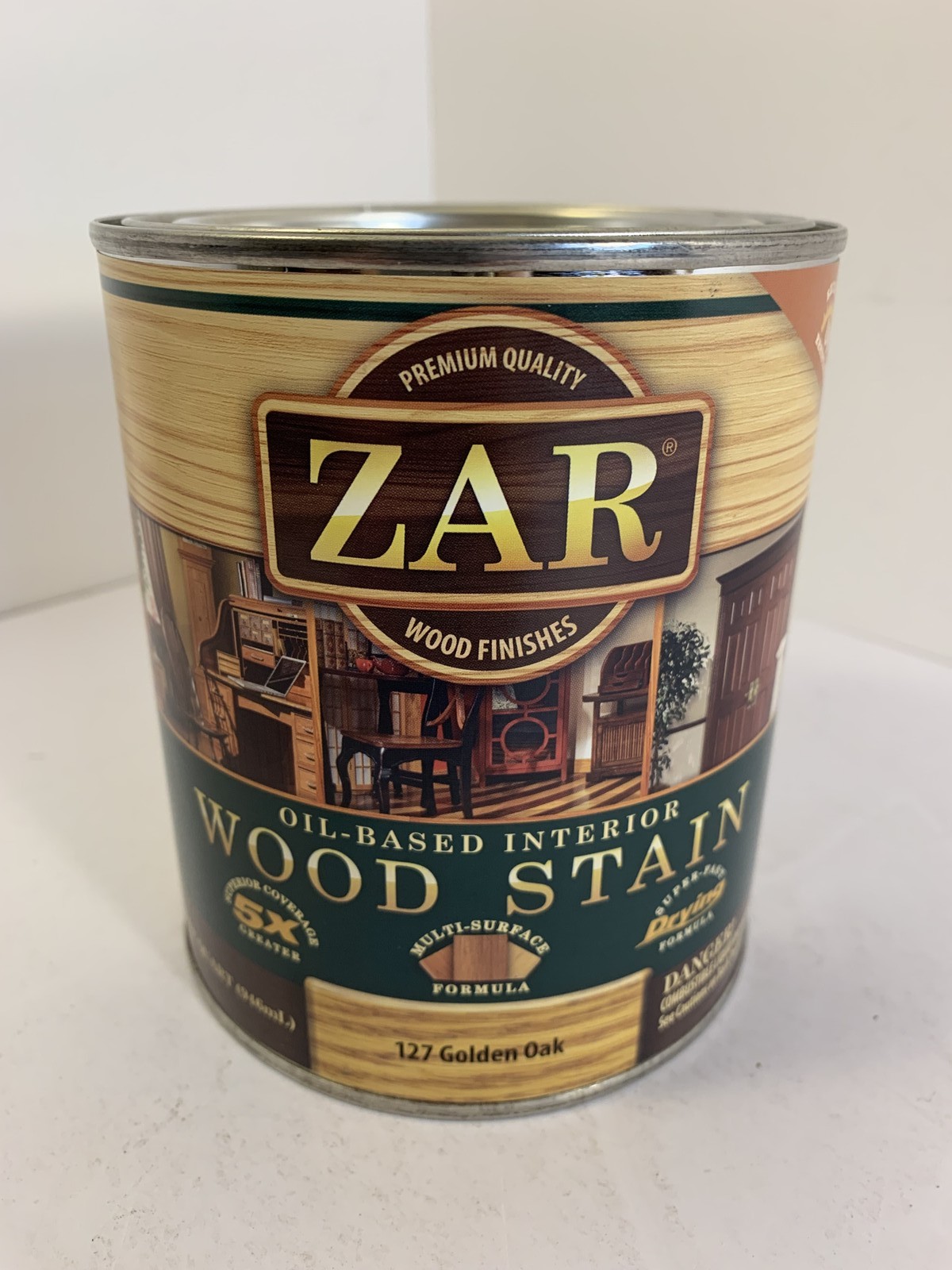 ZAR Wood Finishes Oil-Based Interior Wood Stain 127 Golden Oak Quart 946mL