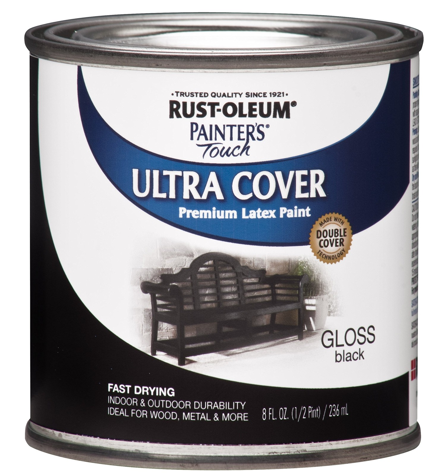 Rust-Oleum 1979730 Painter’s Touch Latex Paint, Half Pint, Gloss Black, 8 Fl …