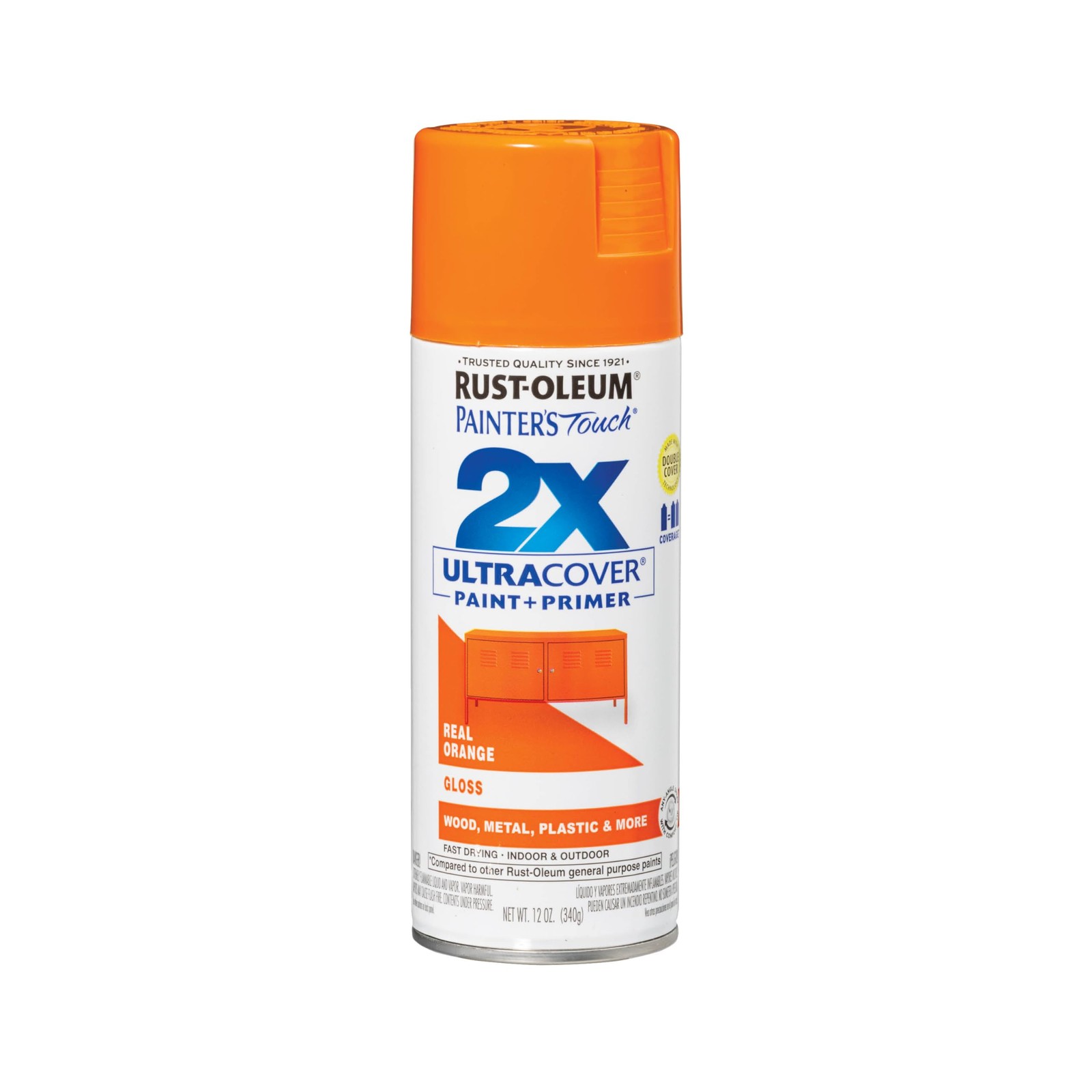 Rust-Oleum 249095 Painter’s Touch 2X 12 Ounce (Pack of 1), Gloss Real Orange