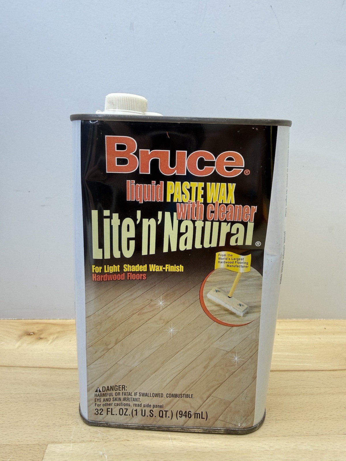 Bruce Lite ‘n’ Natural Liquid Paste Wax Cleaner Hardwood Floors 32 fl oz B