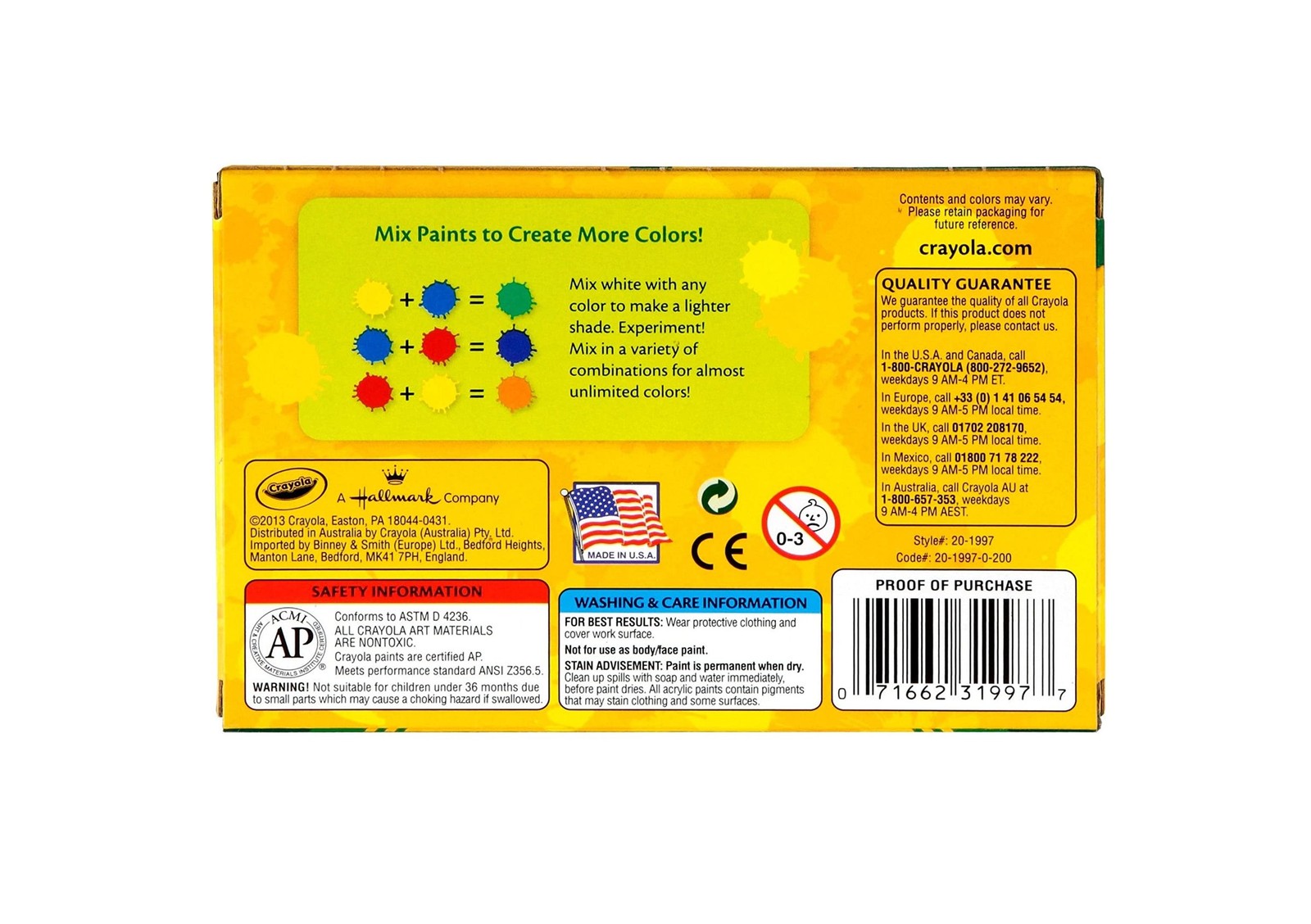 Crayola Acrylic Paint – Assorted Colors (6ct), Kids Paint, Arts & C… Fast Ship