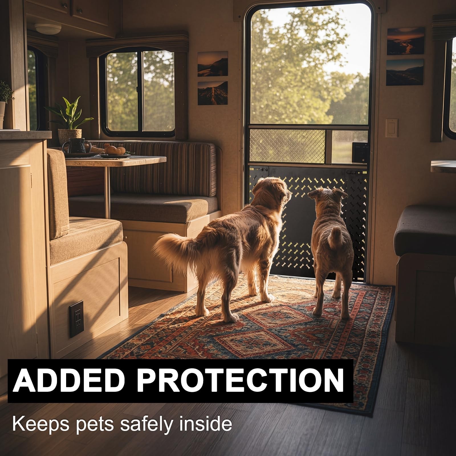 20″ Adjustable RV Screen Door Protector for Dogs Aluminum, Fits 22″-31.5″ Doors