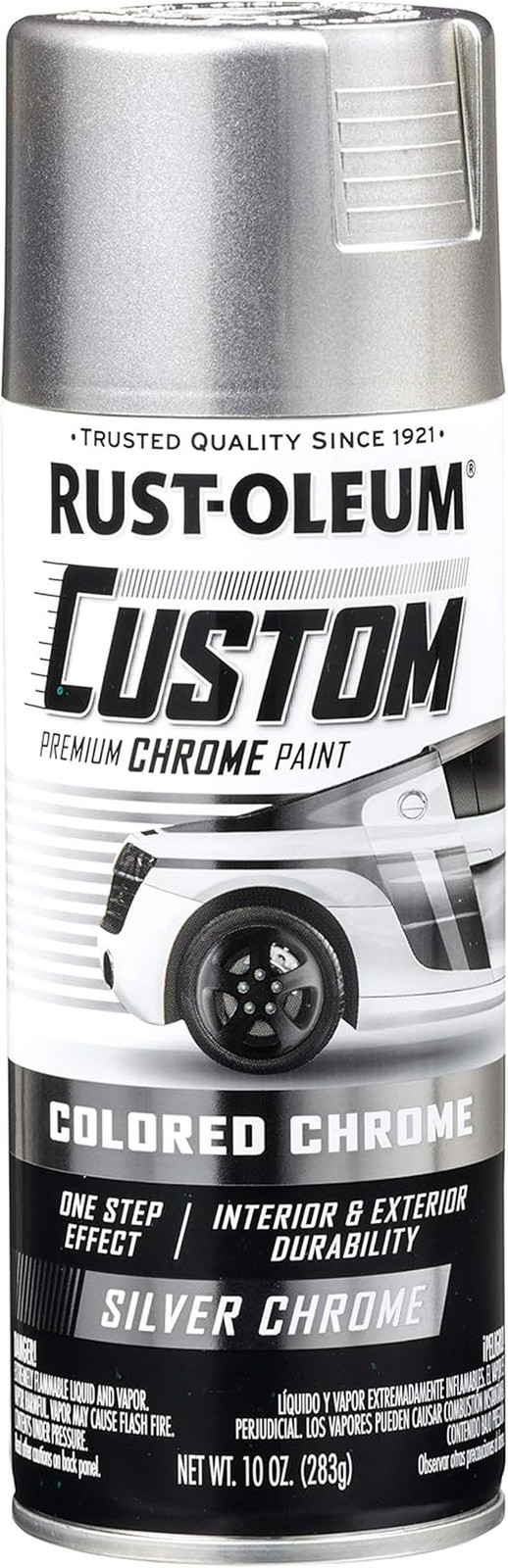 340558 Automotive Custom Chrome Spray Paint, 10 Oz, Silver