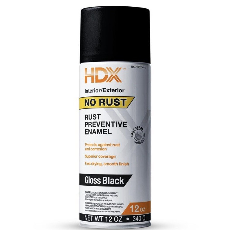 HDX No Rust Rust Preventive Enamel Gloss Black Smooth Spray 12 oz