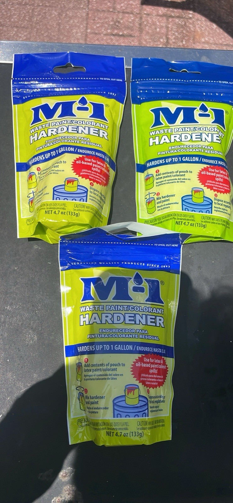 M-1 Waste Paint Hardener 4.7 oz. For 1 Gallon.-Brand New – Qty 3