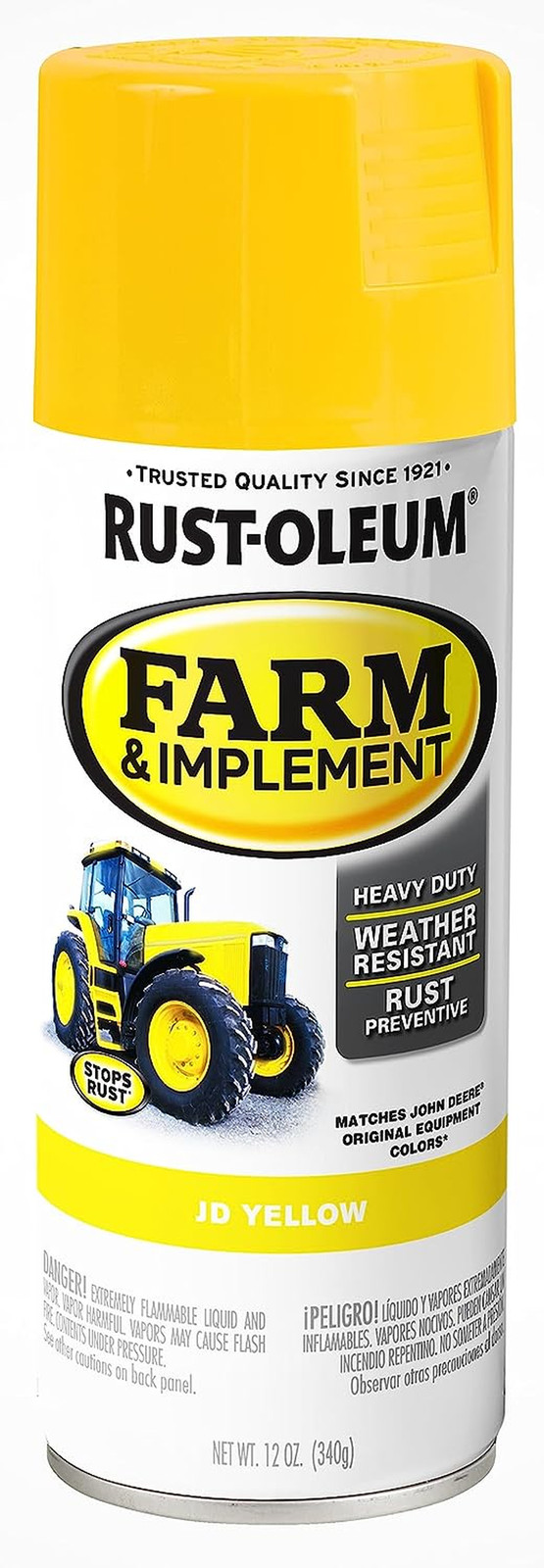 Jd Yellow Spray Paint 12 Ounce Heavy Duty Rust Preventative For Farm Equipment