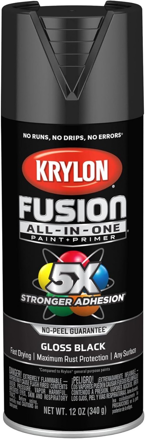 Black Adhesive Spray Paint 12 oz – Quick Drying, Rust Protected for All Surfaces