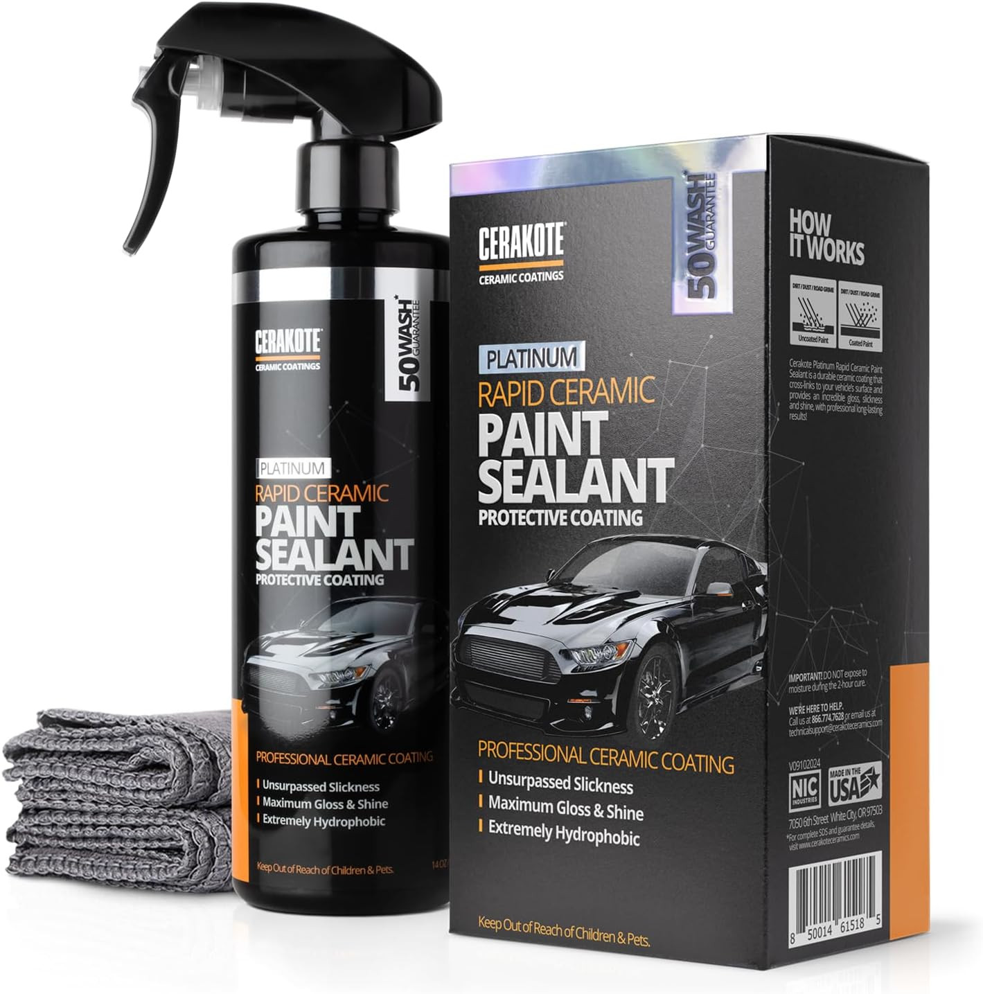 ® Platinum Rapid Ceramic Paint Sealant Spray (14 Oz.) – Maximum Gloss & Shine –