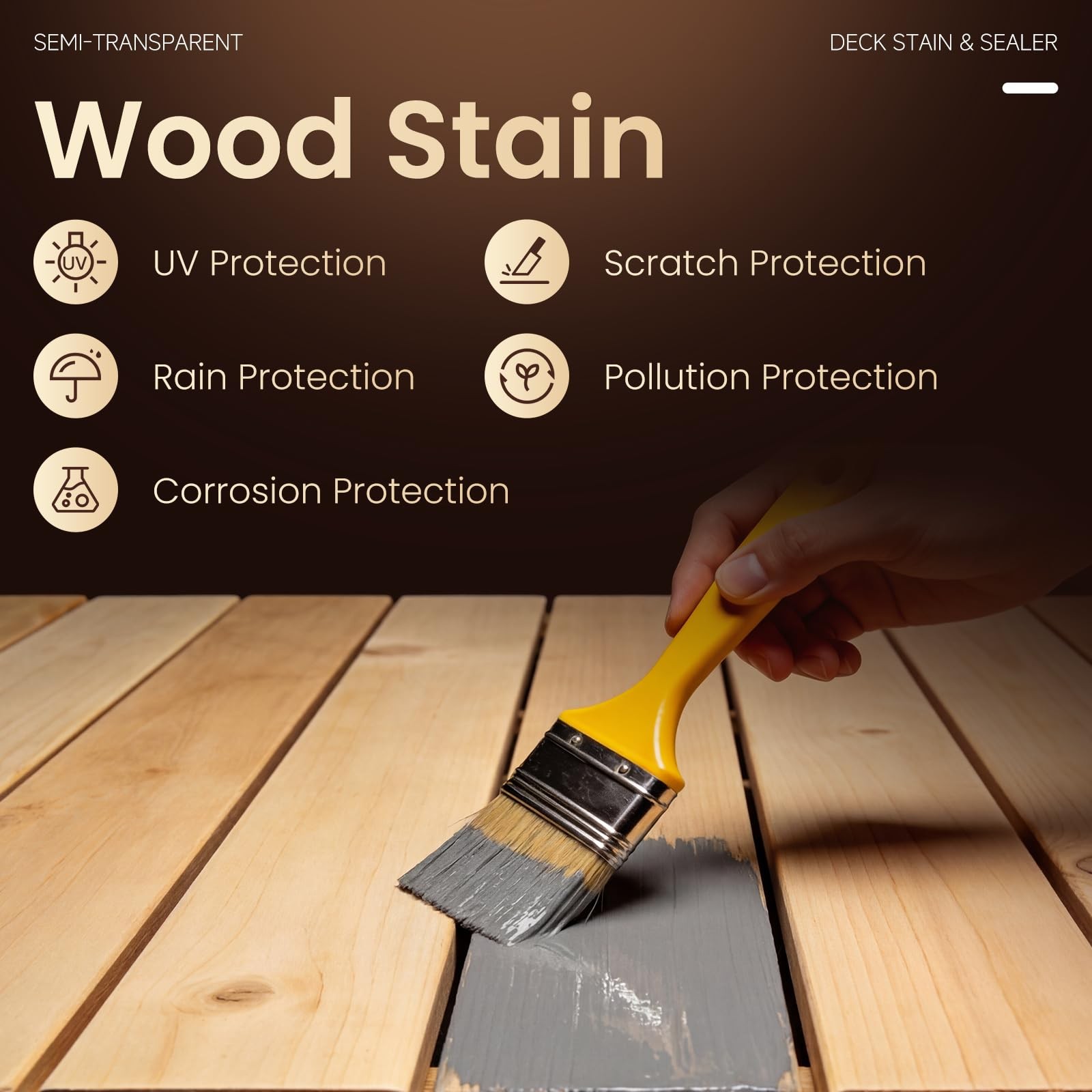 Water Based Wood Stain, Semi-Transparent Outdoor Wood Stain and Sealer in One…