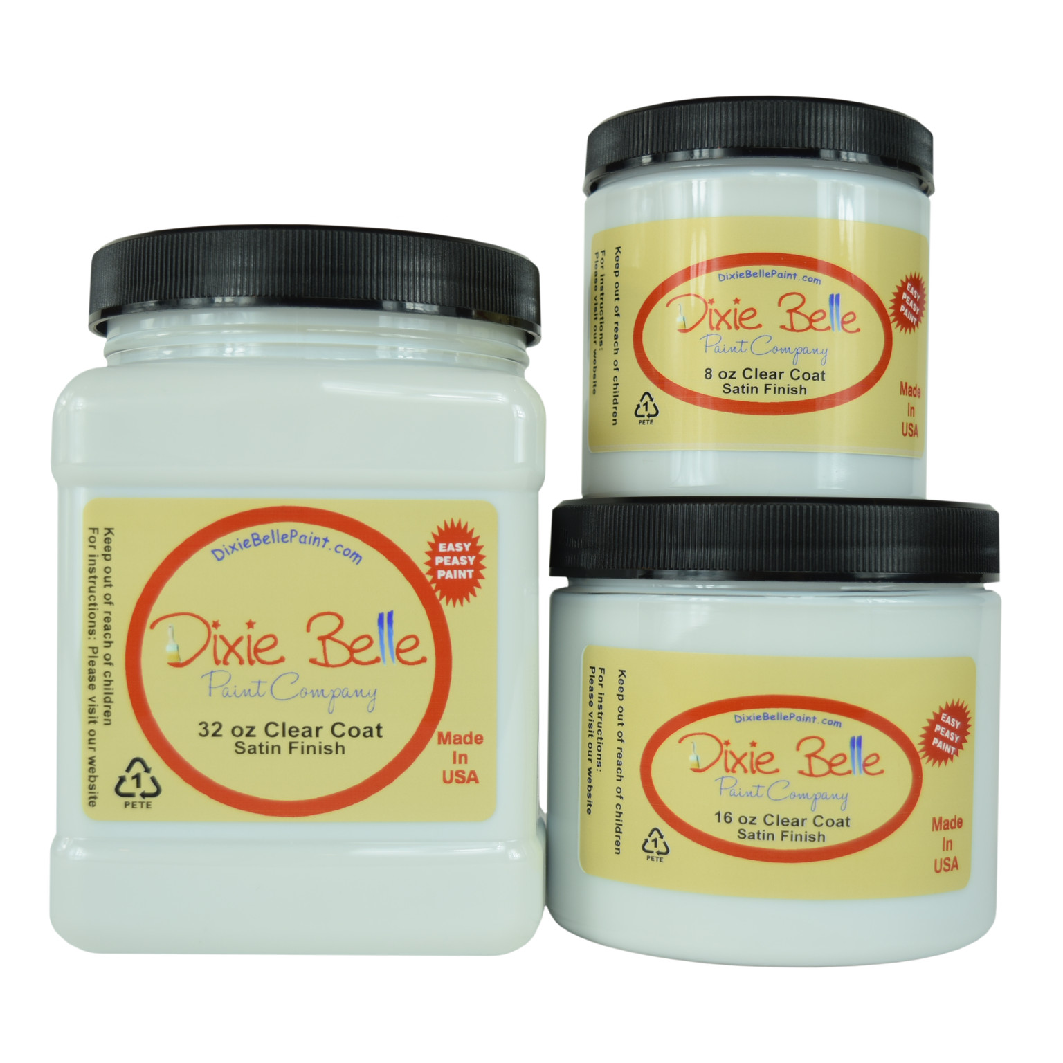 Dixie Belle Clear Top Coat Finishes-Satin, Flat or Gloss Finish-New