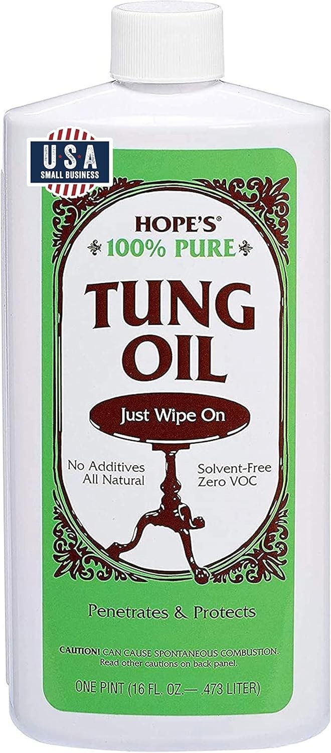 Waterproof Tung Oil, 16 Fl Oz – Natural Wood Finish for All Surfaces
