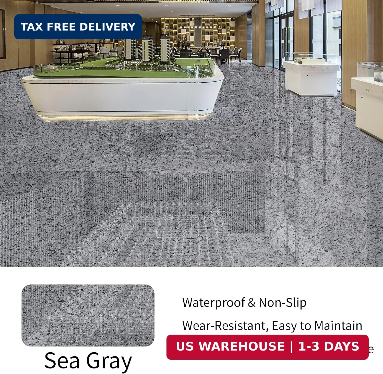 Epoxy Colored Sand Floor Paint, High-Gloss Self-Leveling 35oz (1KG), Gray | Epox