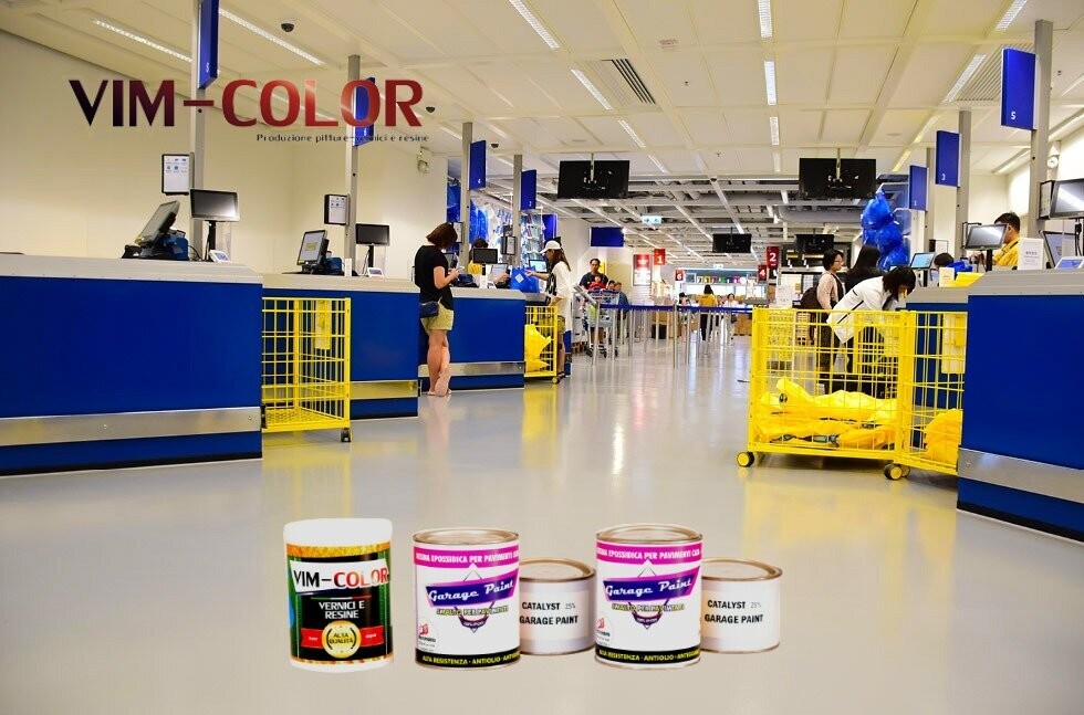 Kit Primer e Finitura Garage Paint Resina Epossidica Vernice per Pavimenti 25 m²