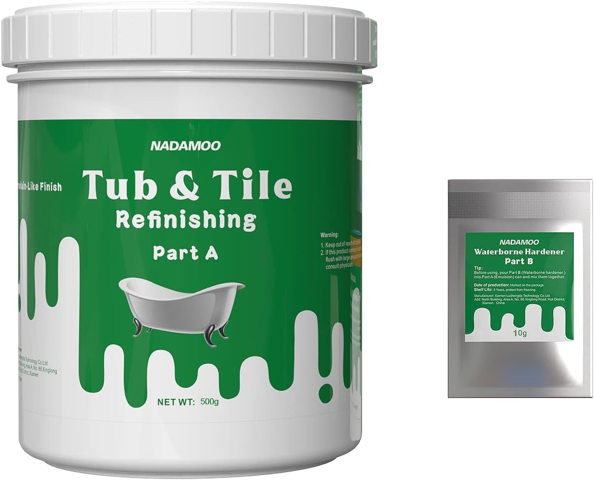 Effortless Tub & Tile Refinishing Kit – Low Odor, 500g Emulsion & 10g Hardener