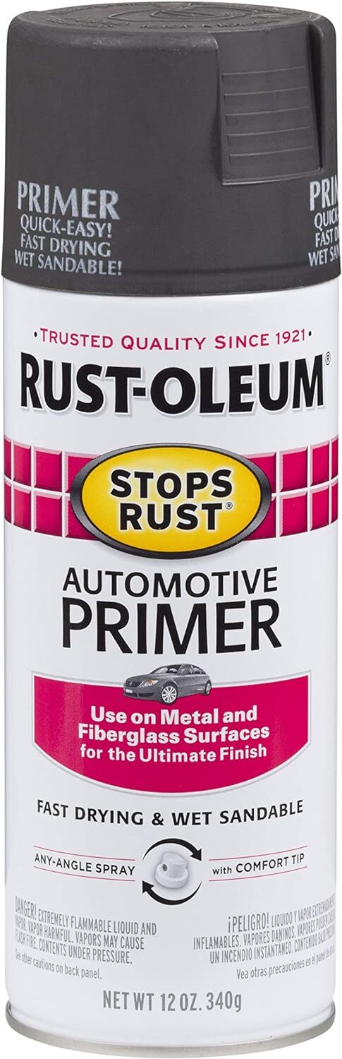 Rust-Oleum 2089830 Stops Rust Automotive Primer, 12 Oz, Dark Gray