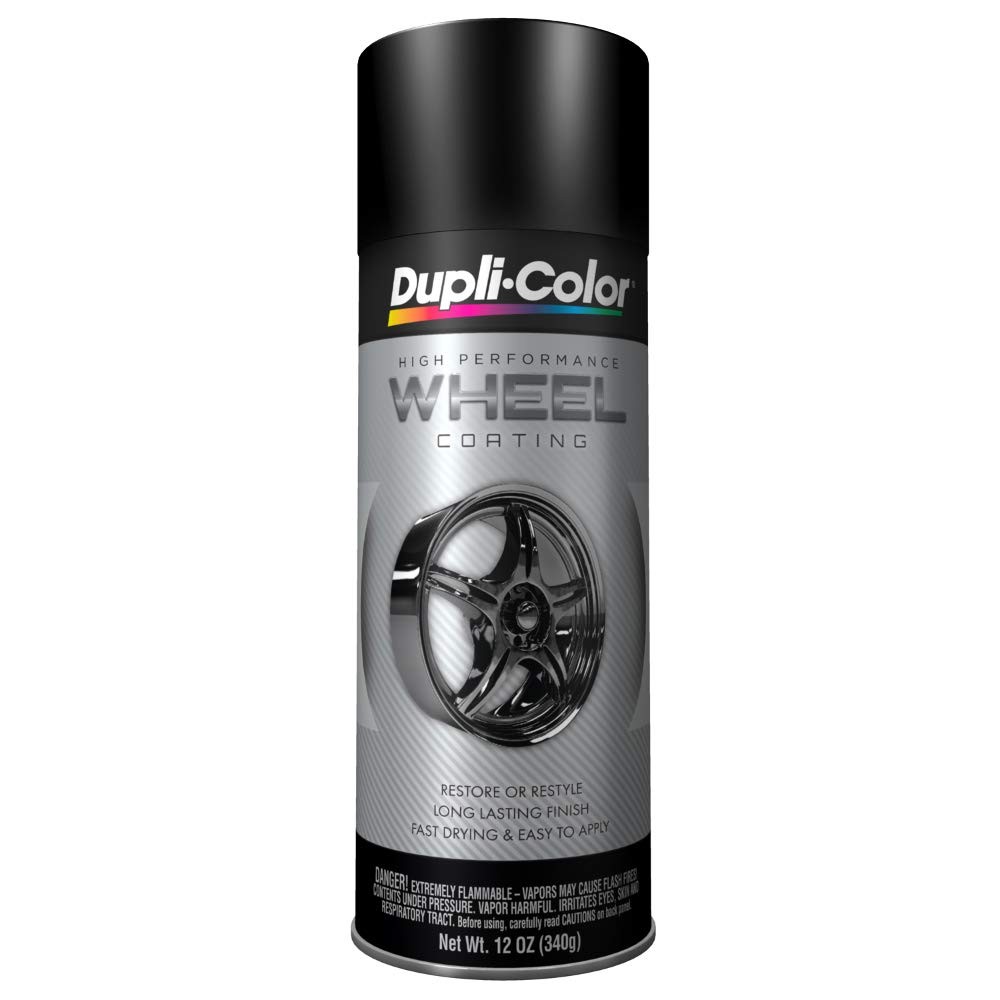 Dupli Color Black Wheel Spray Paint Fast Drying Durable Automotive 12 Ounce