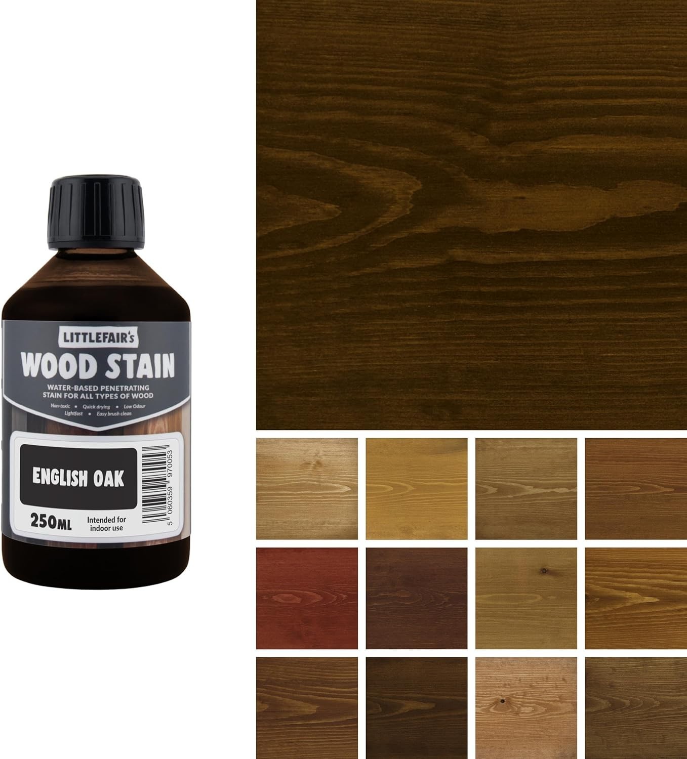 Eco-Friendly Wood Stain – 8.5oz English Oak, Ideal for Crafting Indoor Furniture