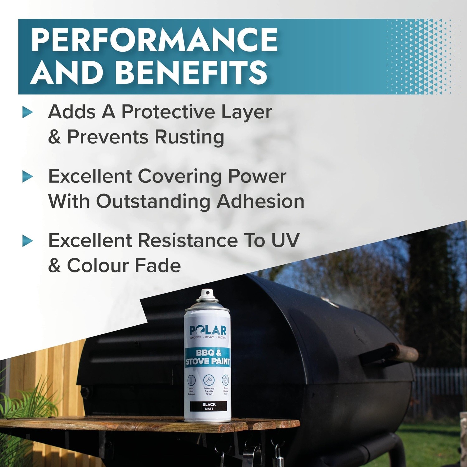 Polar BBQ & Stove Spray Paint, Matte Black, 13.5 Fl Oz, 2 Pack