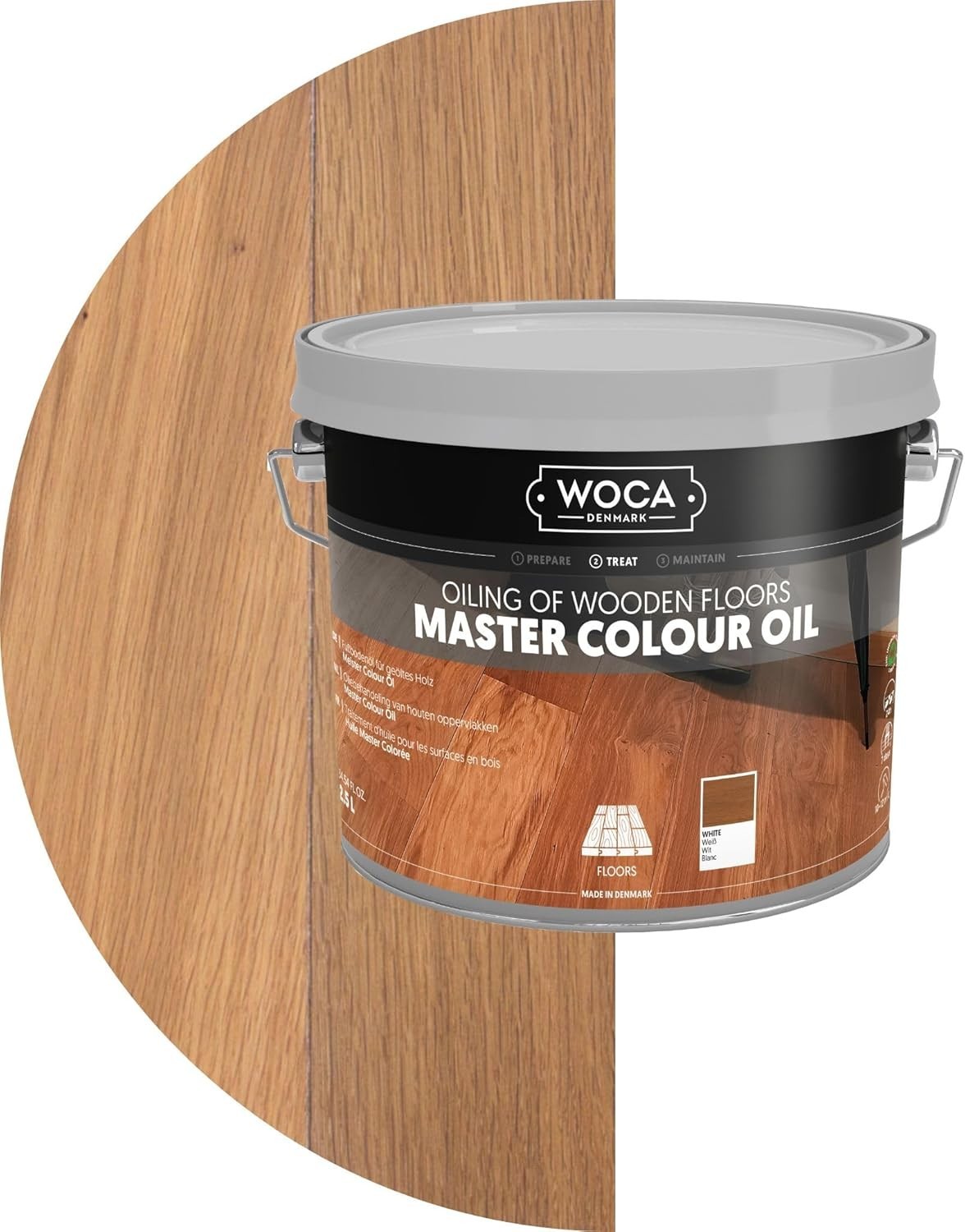 WOCA Denmark Master Color Oil 2.5L White – Plant Based Wood Stain Finish