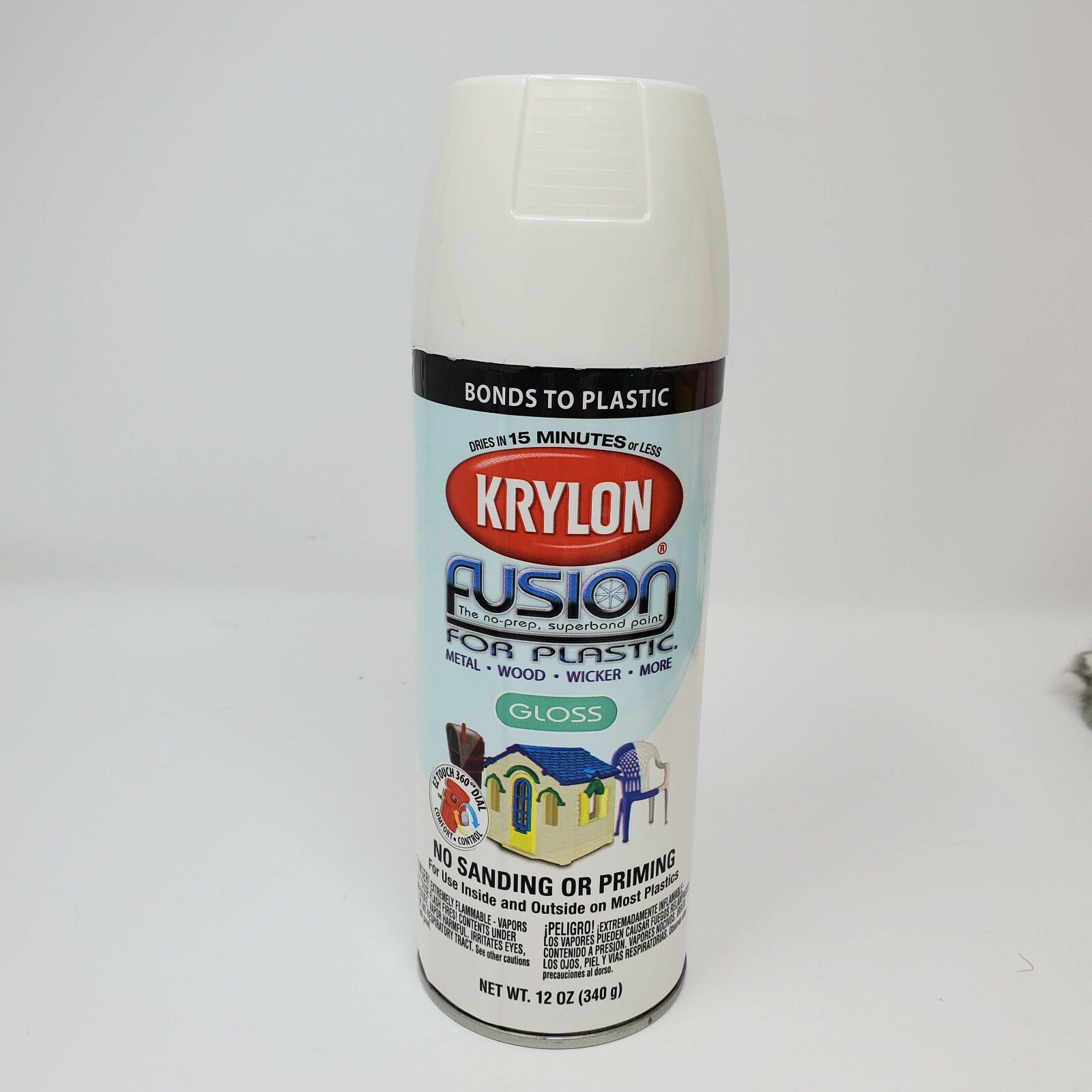 Krylon Fusion Spray Paint Can Gloss Dover White 2322 Projects DIY Crafts Wood