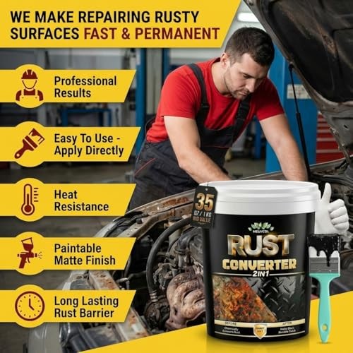 2 in 1 Rust Converter & Metal Primer, 35 oz Black Rust 35 Fl Oz (Pack of 1)