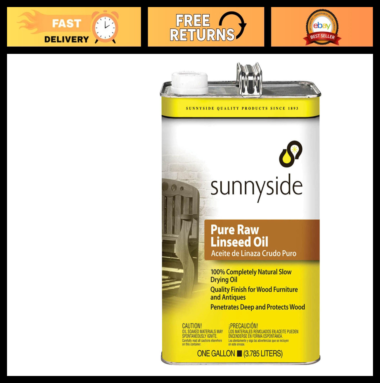 Pure Raw Linseed Oil Gallon – High-Quality Natural Oil for Art & Wood Finishing