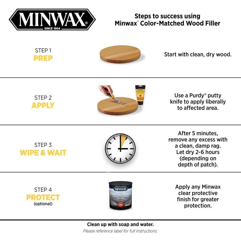 Minwax Color-Matched Wood Filler, Walnut, 6 oz 0, Walnut