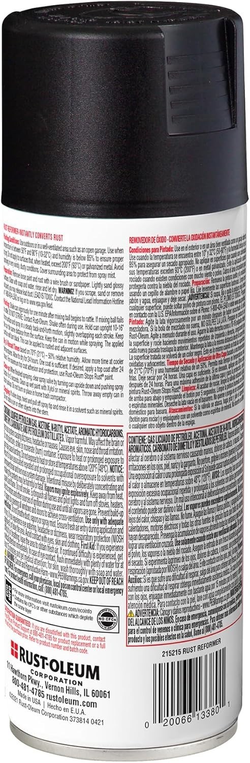 Rust-Oleum 215215-6PK Stops Rust Rust Reformer Spray, 10.25 oz, Black, 6 Pack